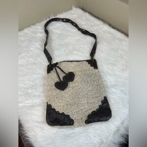 Roberta gandolfi Sherpa crossbody Cream and Brown Women's Shoulder Bag